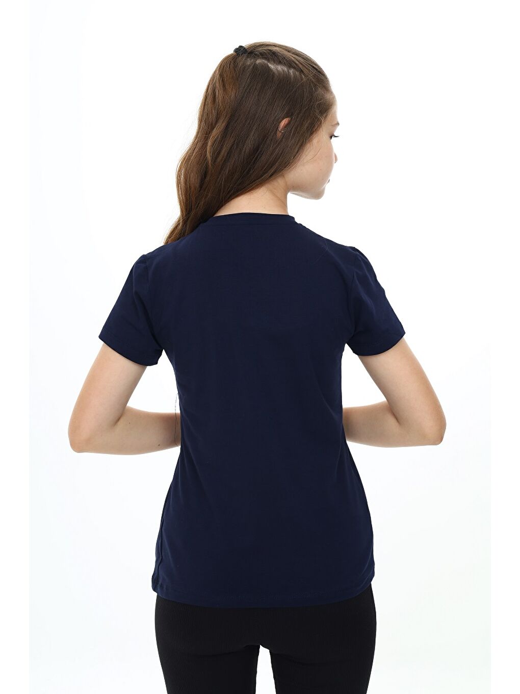 Lacivert Kız Çocuk Okul Tişört-3