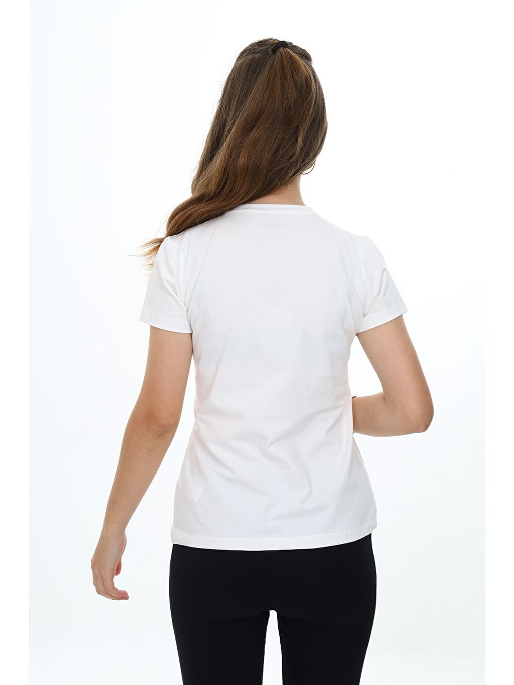 Ekru Kız Çocuk Okul Tişört-2