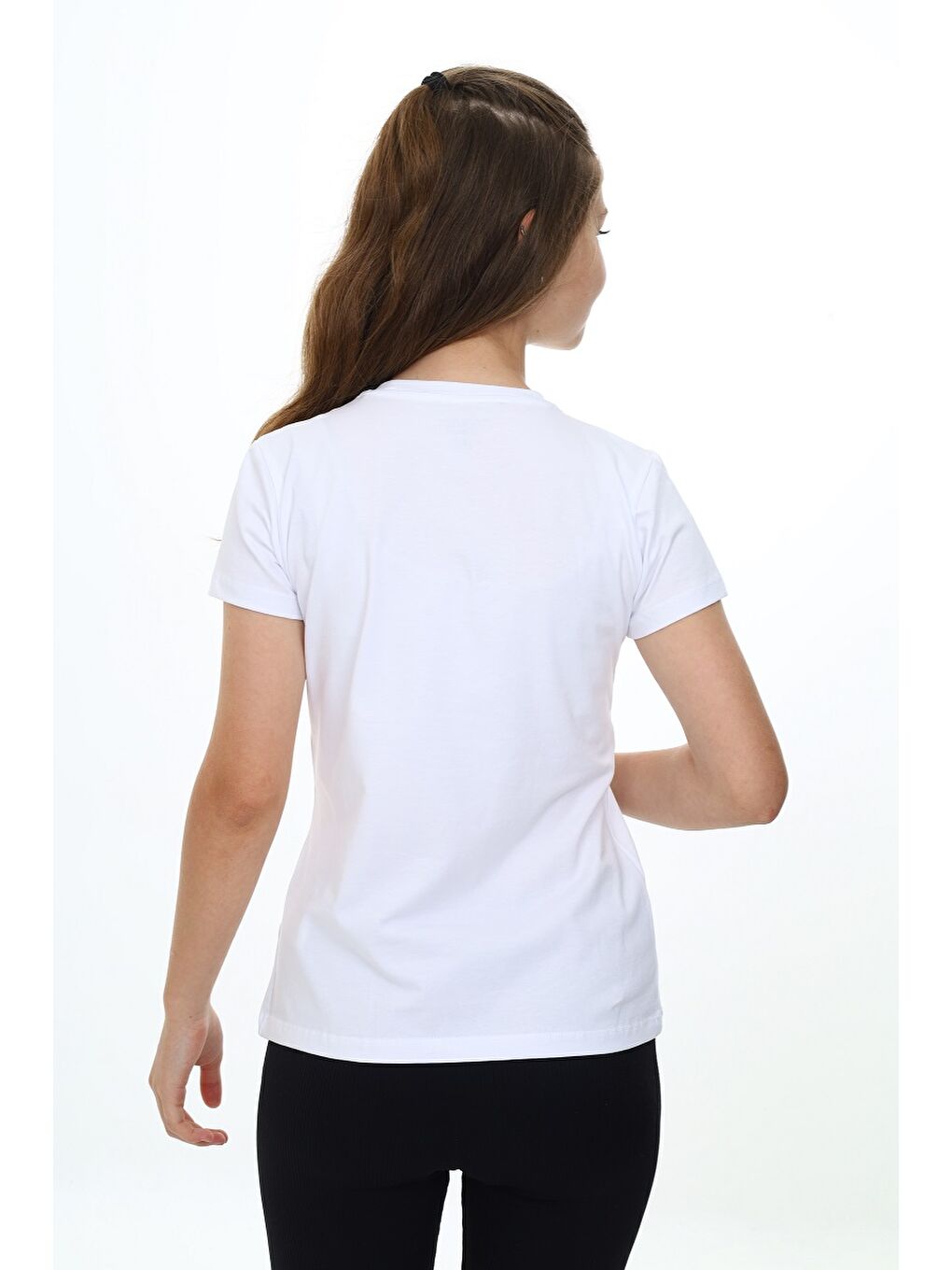 Beyaz Kız Çocuk Okul Tişört-5