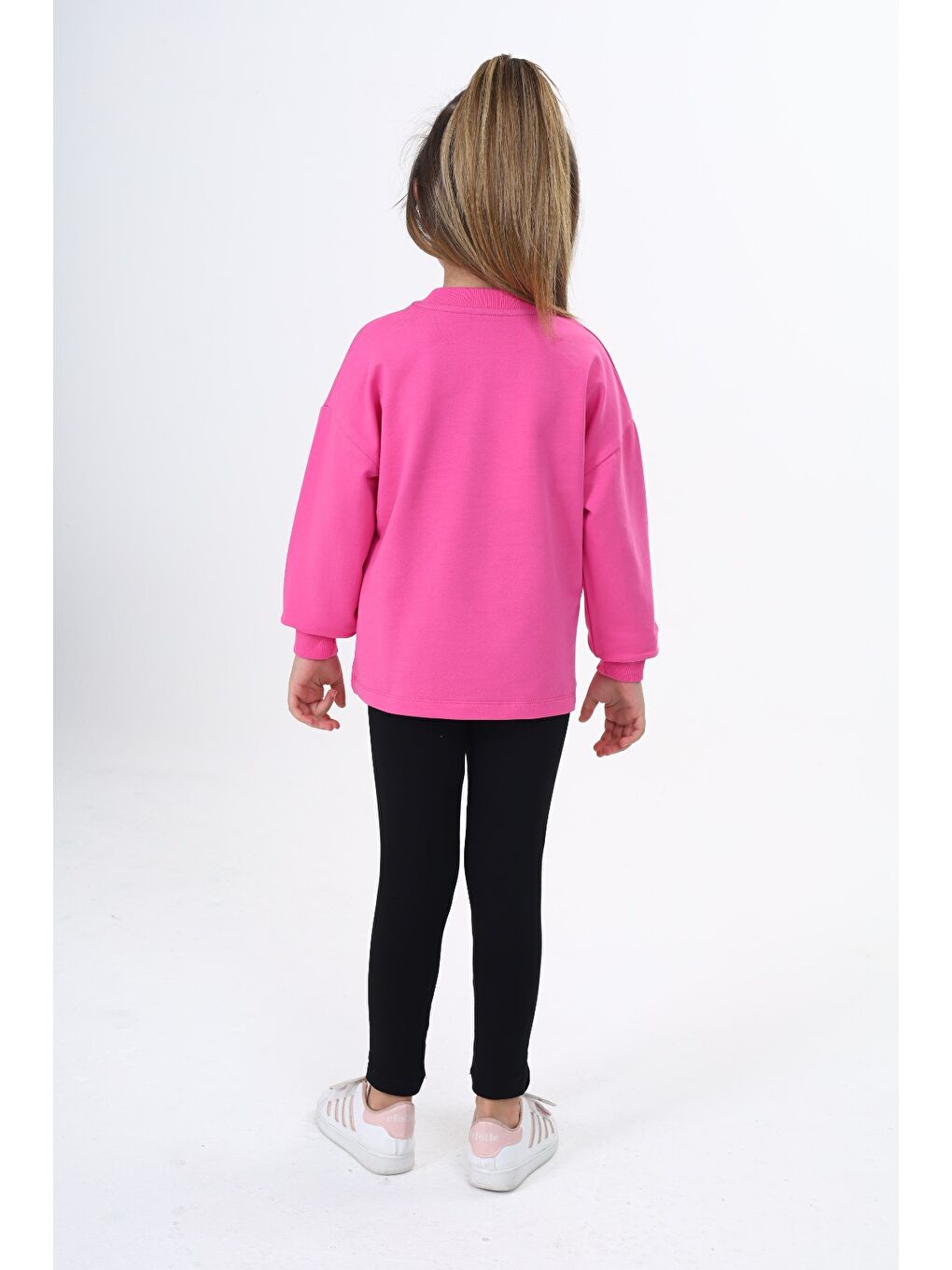 Fuşya Kız Çocuk Baskılı Taytlı Takım-2