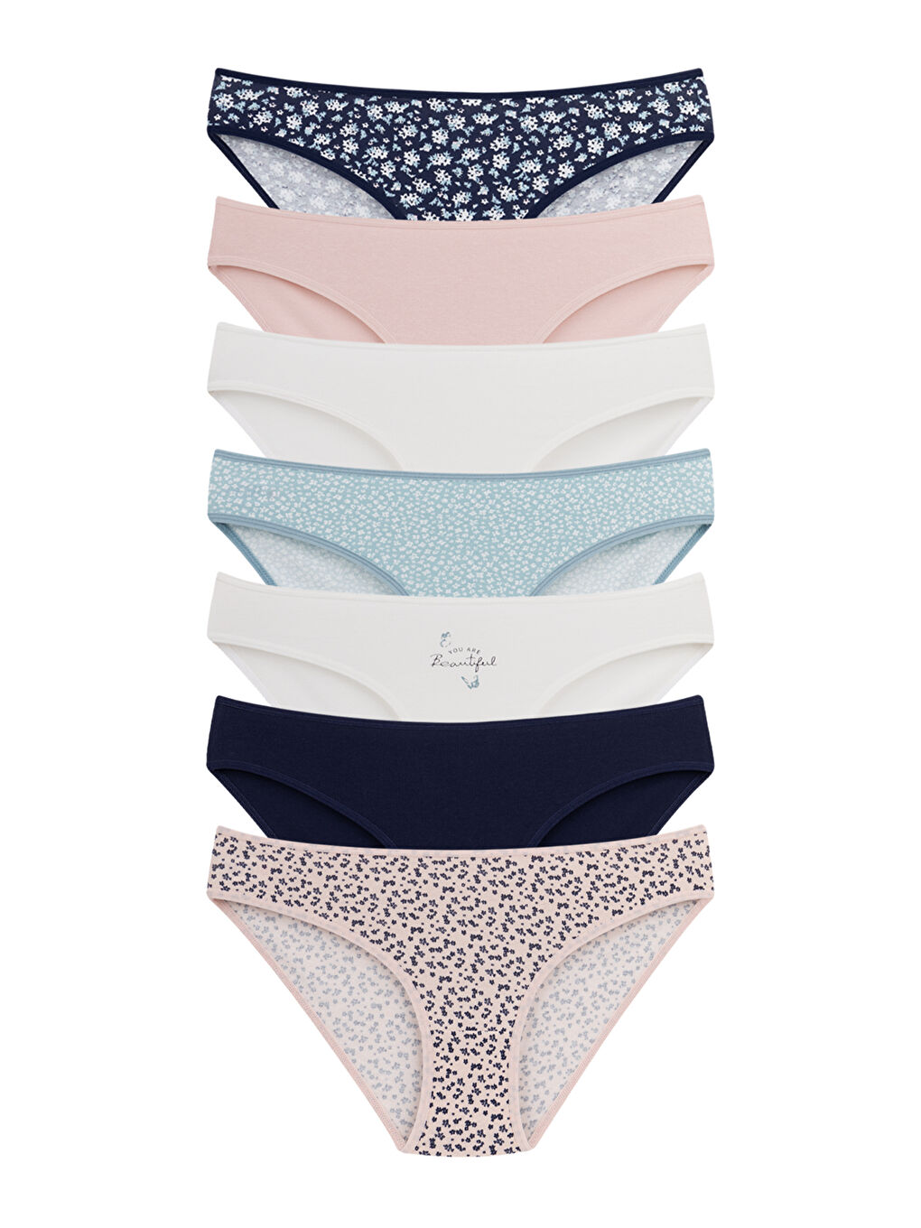 Karışık Pamuklu Kadın Külot 7'li Paket-1