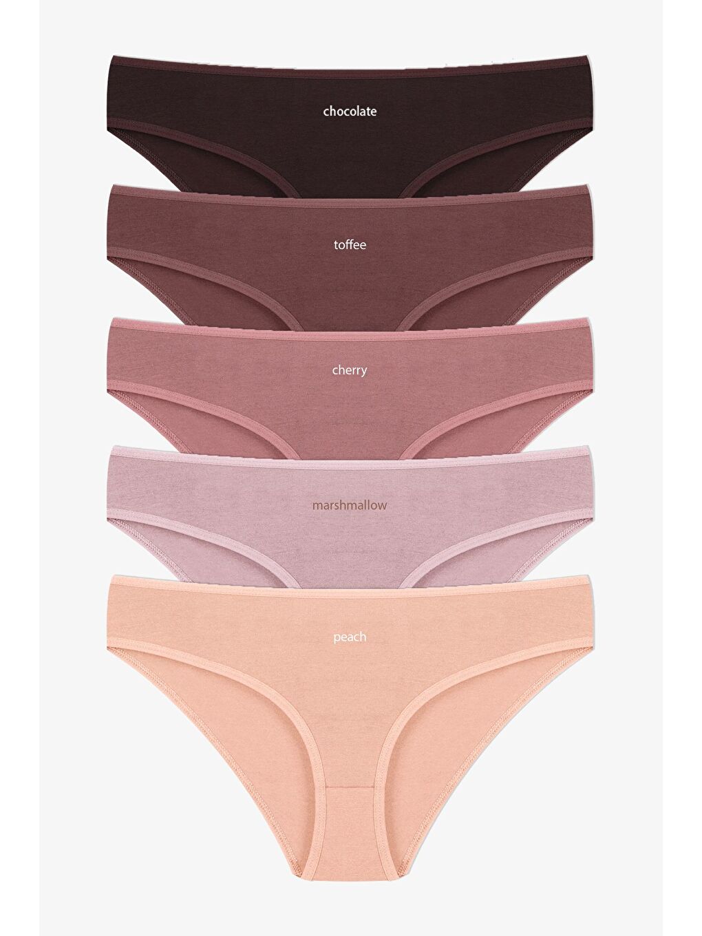 Siyah Kadın 5 li Desenli Pamuklu Elastanlı Külot-1