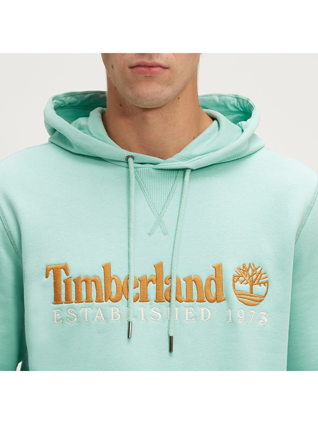 Timberland Turkuaz LS 50th Anniversary Est. 1973 Erkek Turkuaz Kapüşonlu Sweatshirt - 2