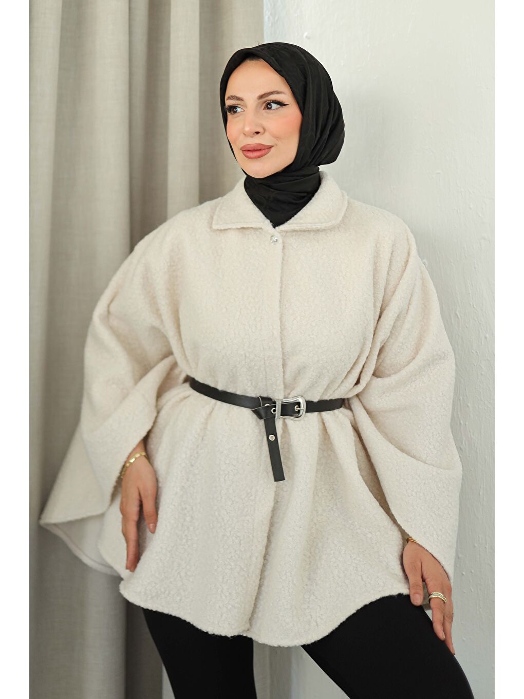 Kemerli Buklet Panço Ekru - 27823-EKRU