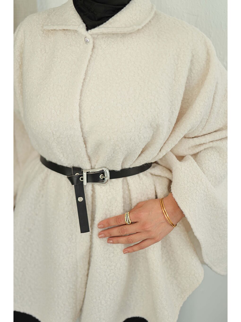 Kemerli Buklet Panço Ekru - 27823-EKRU-2