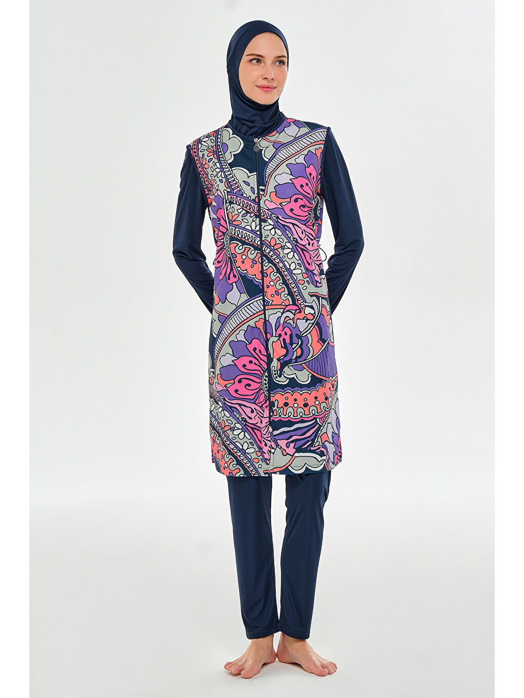 Tam Kapalı Tesettür Mayo 3306 Koyu Lacivert-1