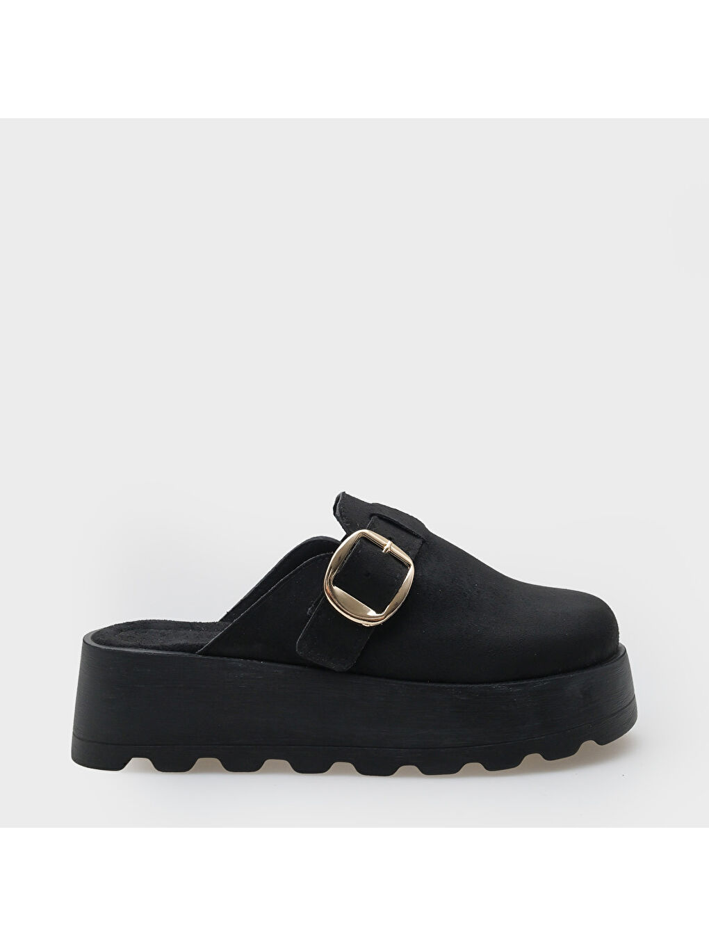 Siyah Minette Kürklü Süet Görünümlü Kadın Sabo-1