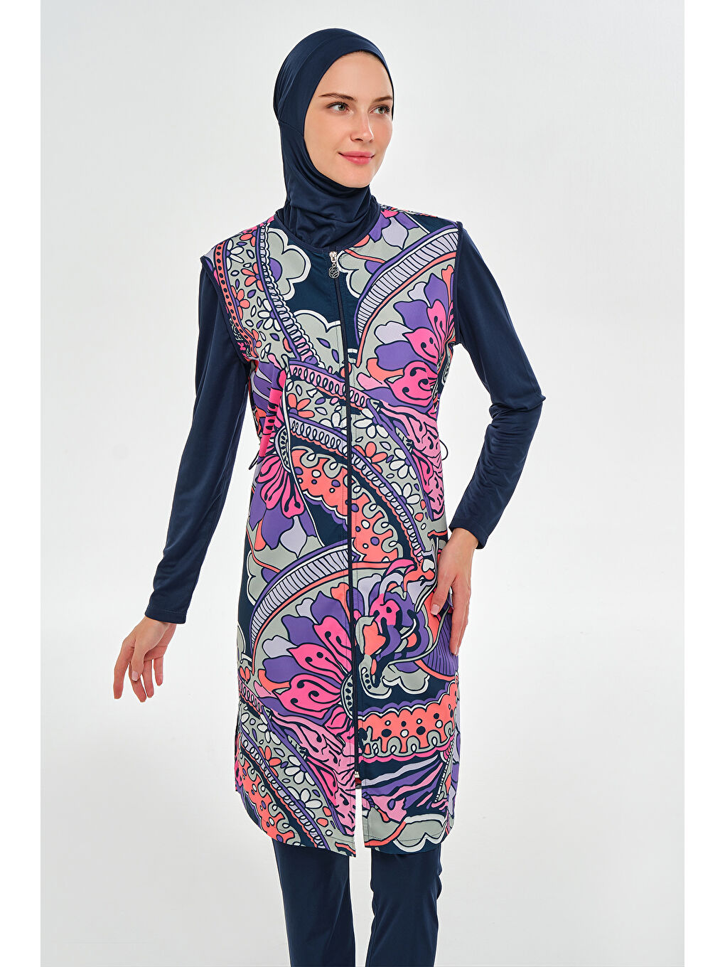 Tam Kapalı Tesettür Mayo 3306 Koyu Lacivert-2