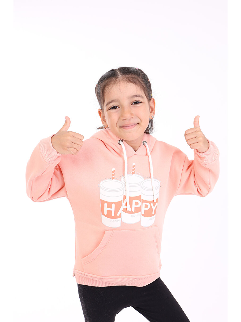 Pembe Kız Çocuk Baskılı Sweatshirt