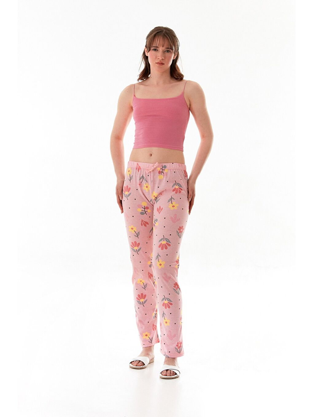 Pembe Limon Baskılı Pijama Altı