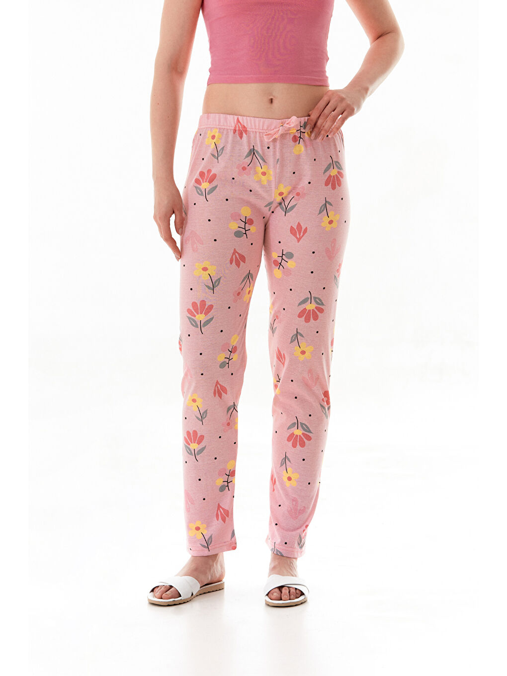 Pembe Limon Baskılı Pijama Altı-1