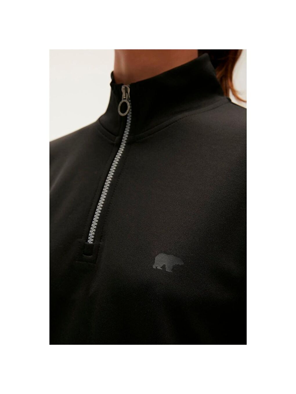 Lexi Half Zip Kadın Siyah Dik Yaka Sweatshirt-2