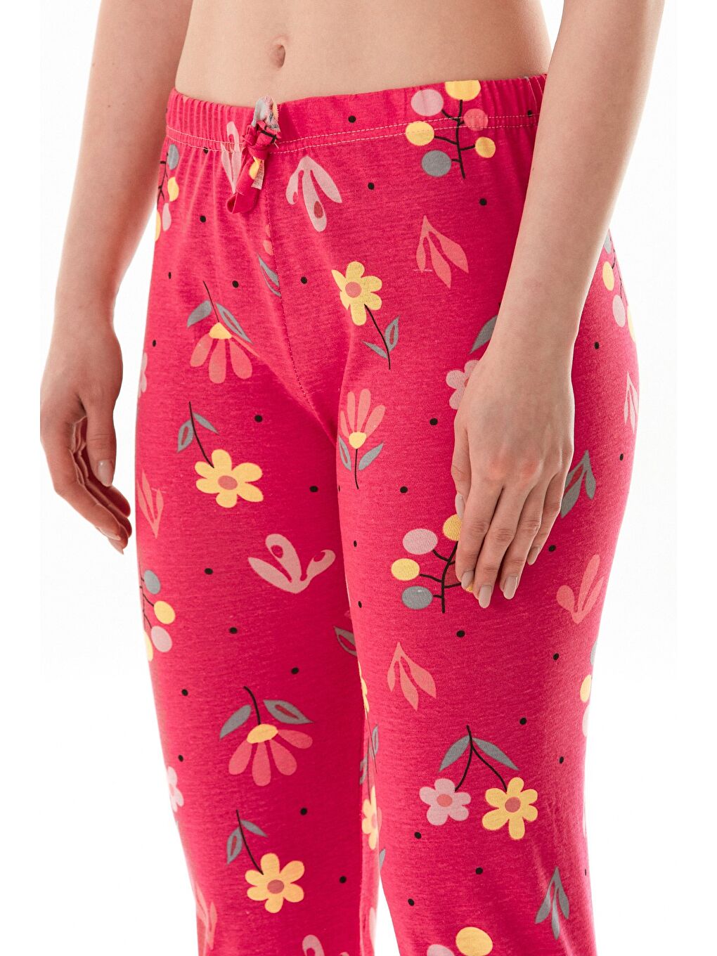 Fuşya Limon Baskılı Pijama Altı-4