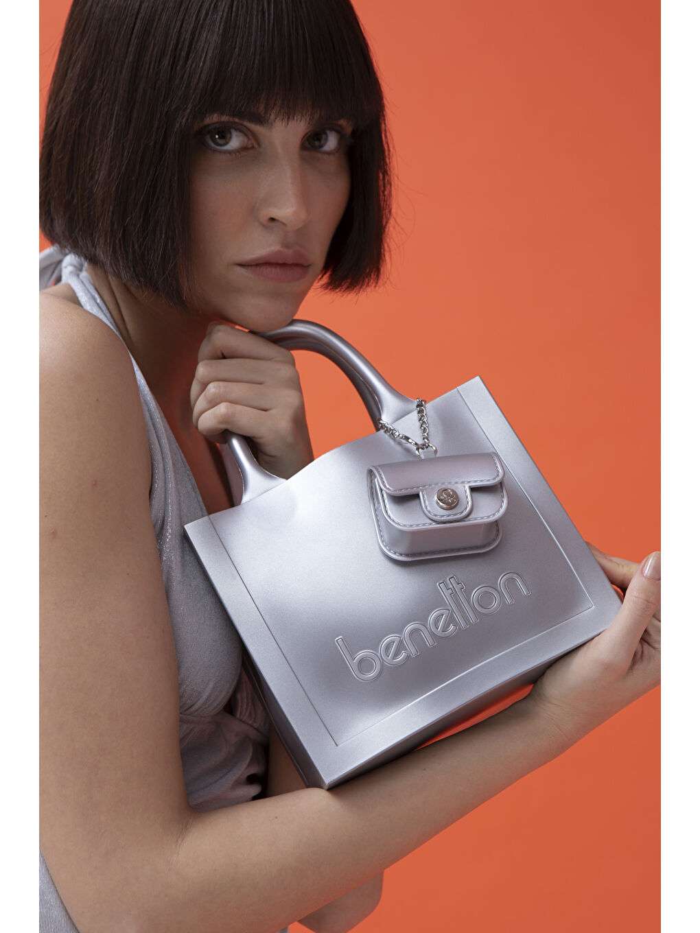 Gri Kadin El Çantasi Gümüş BNT1450