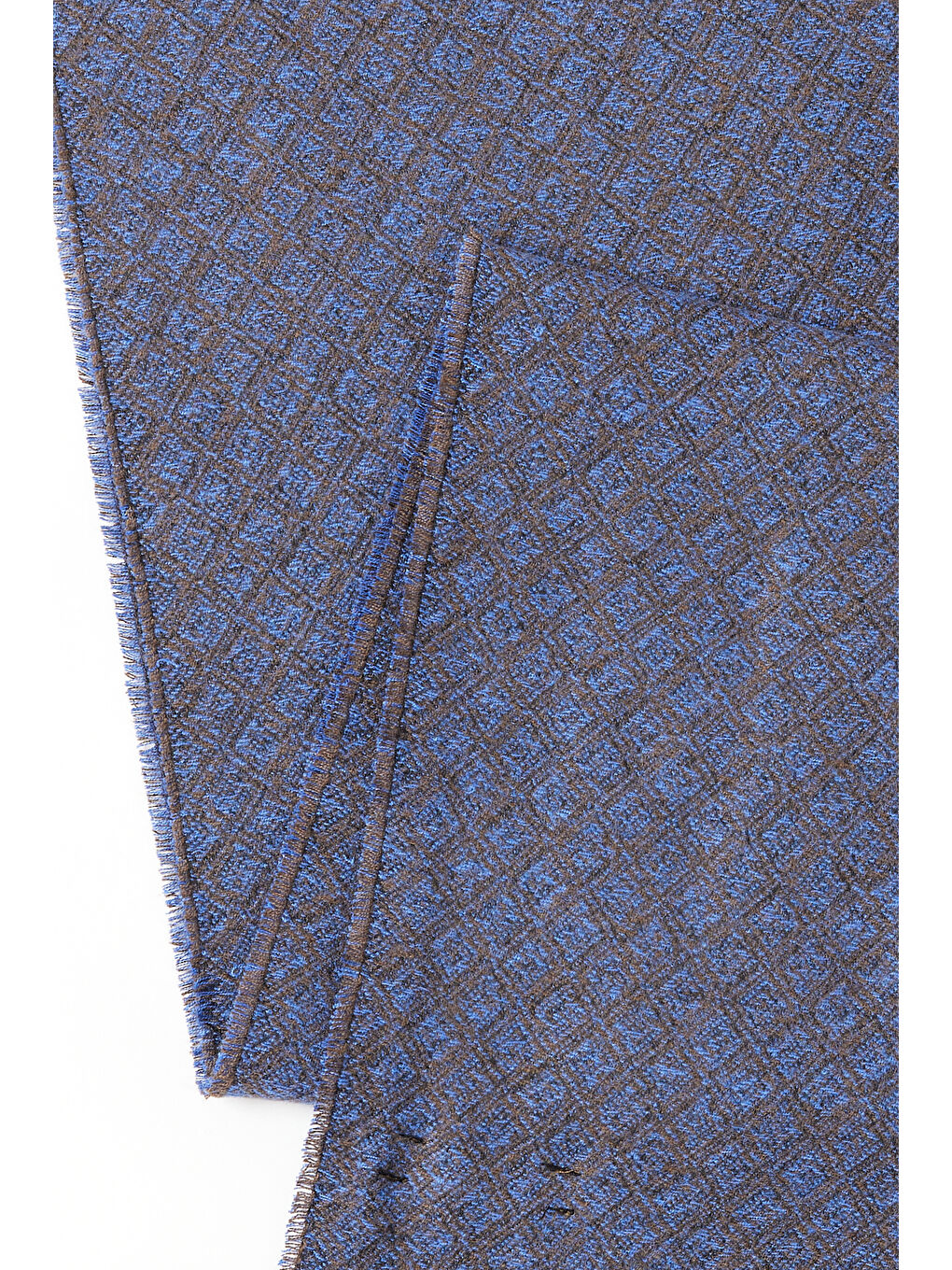 Erkek Lacivert-Kahverengi Desenli Atkı-1