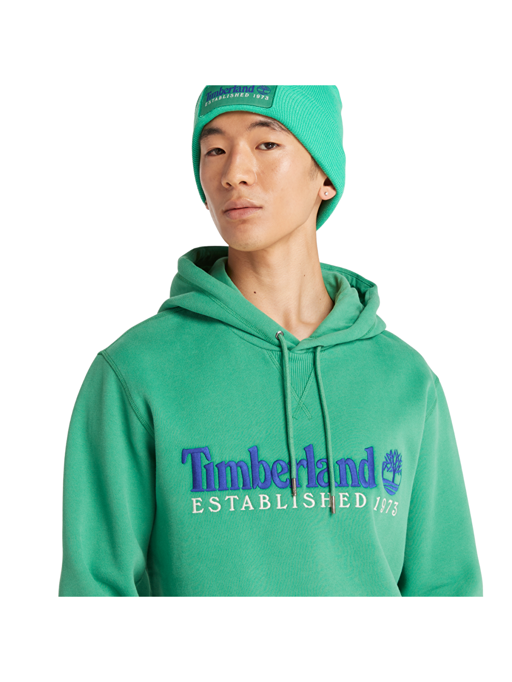 Timberland Yeşil LS 50th Anniversary Est. 1973 Erkek Yeşil Kapüşonlu Sweatshirt - 1