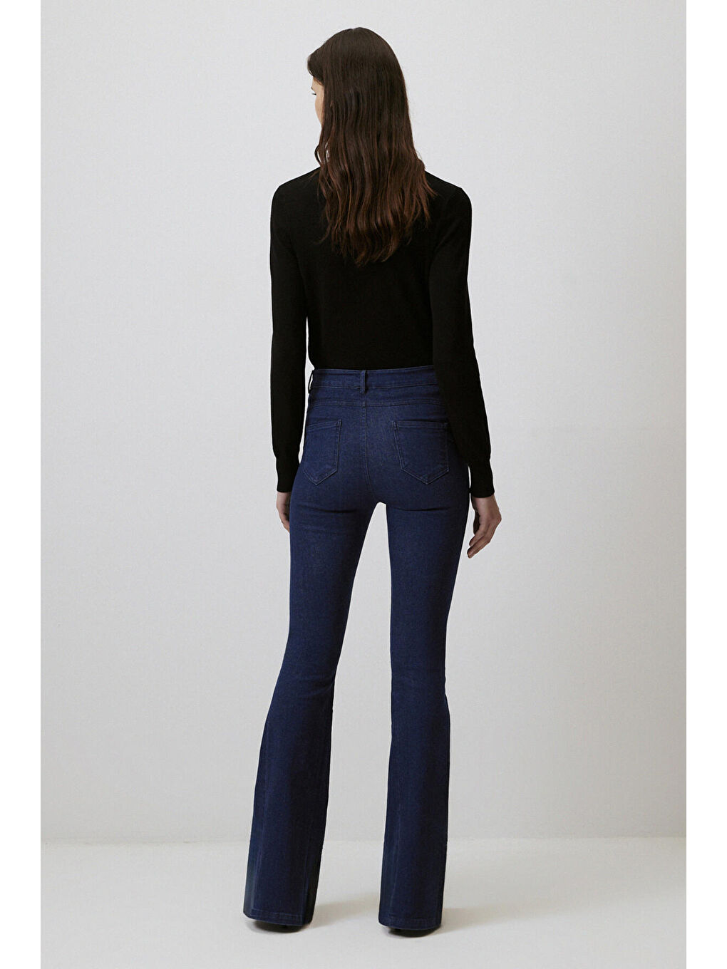 Touche Prive Lacivert Ultra Elastanlı İspanyol Paça Denim Pantolon - 1