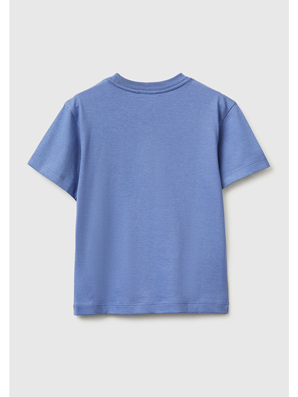 Turkuaz Erkek Çocuk Havacı Mavi Baskılı Logo Etiketli Bisiklet Yaka Kısa Kollu T-Shirt-1