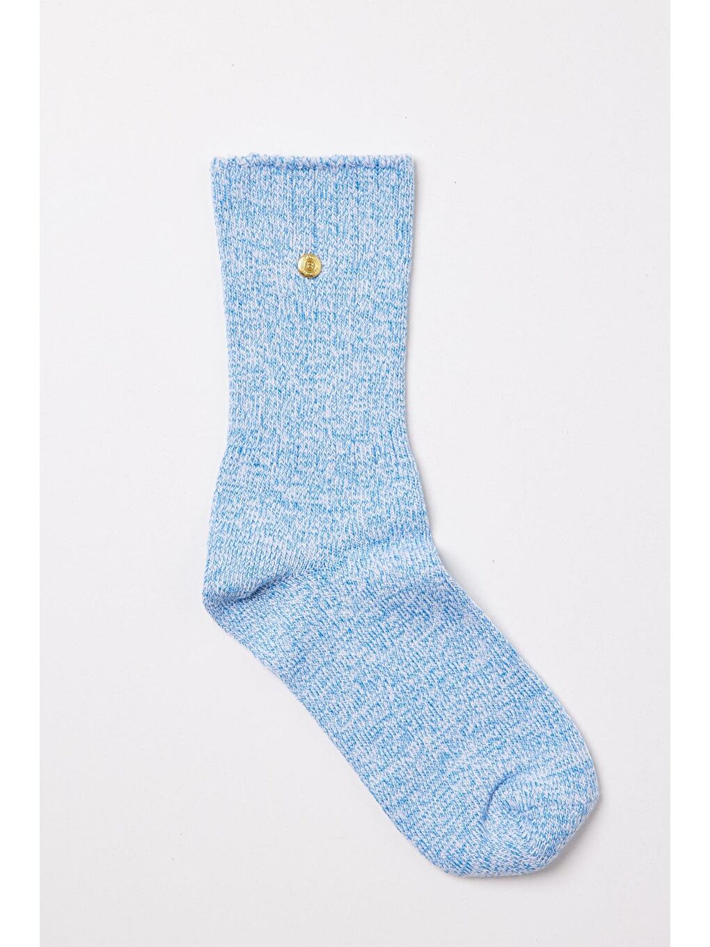 Zımbalı Mavi Melanj Soket Çorap-2