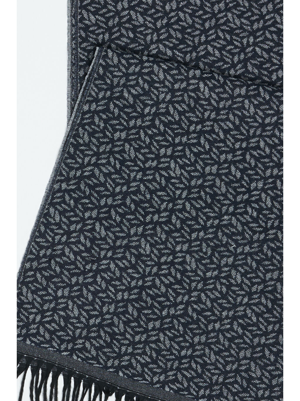 Erkek Lacivert-Gri Desenli Atkı-1