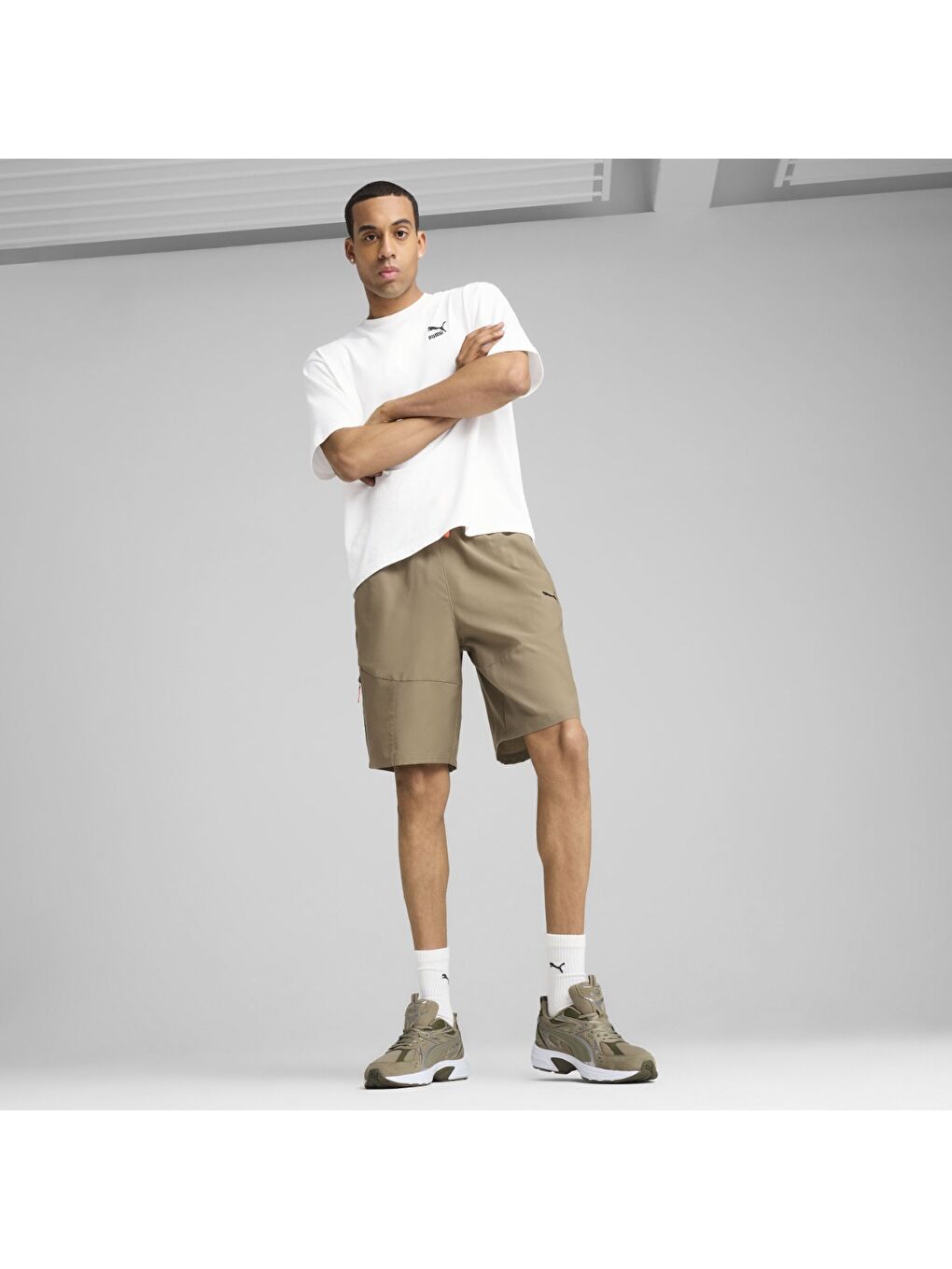 Tech Cargo Woven Erkek Haki Şort-1