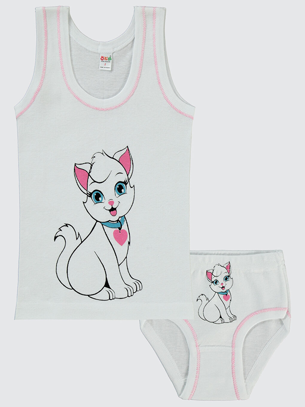 Kız Çocuk İç Çamaşır Takımı 2-5 Yaş Beyaz