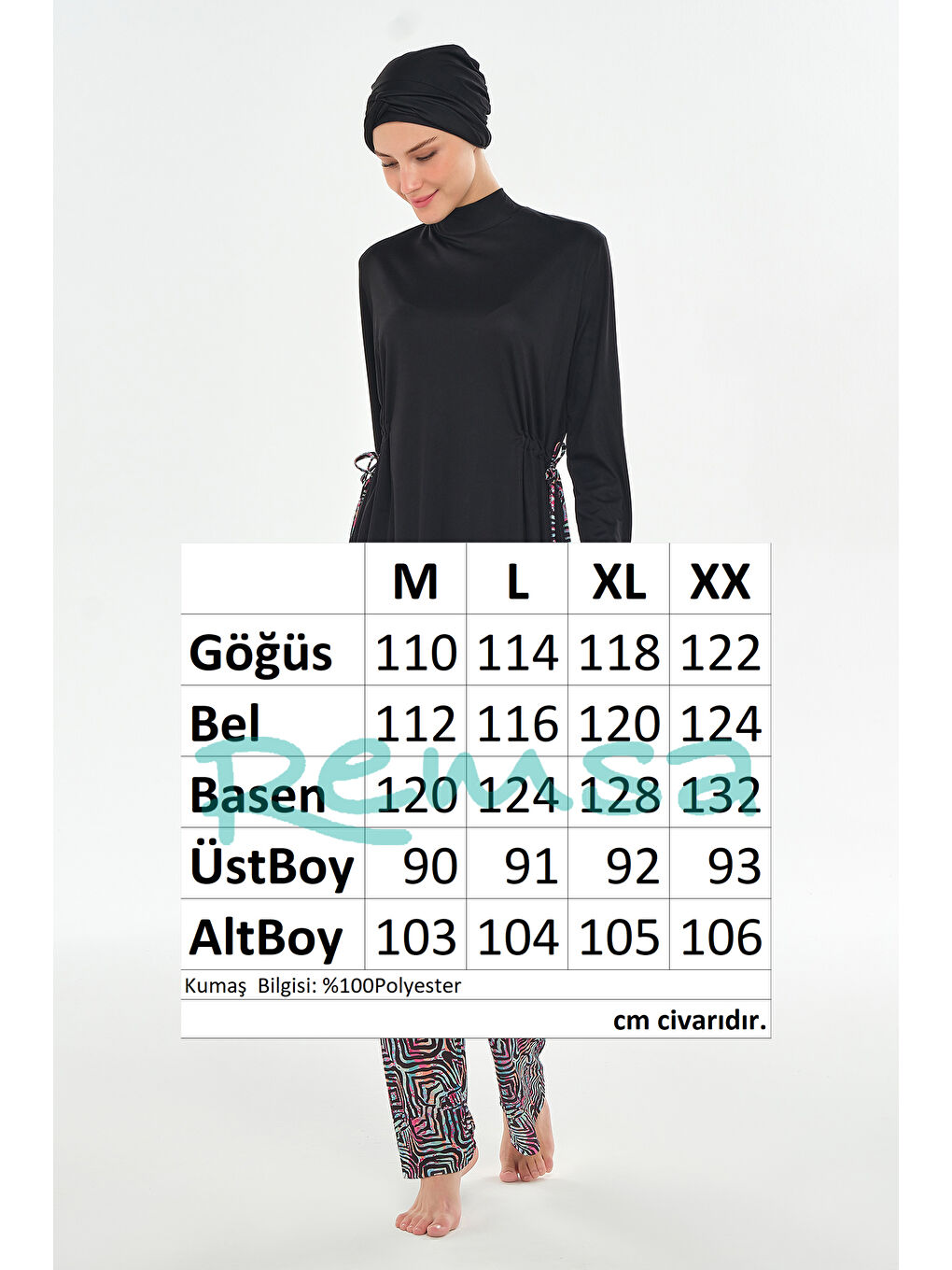 Bol Paça Elastanlı Tam Kapalı Tesettür Mayo 3125 Siyah-4