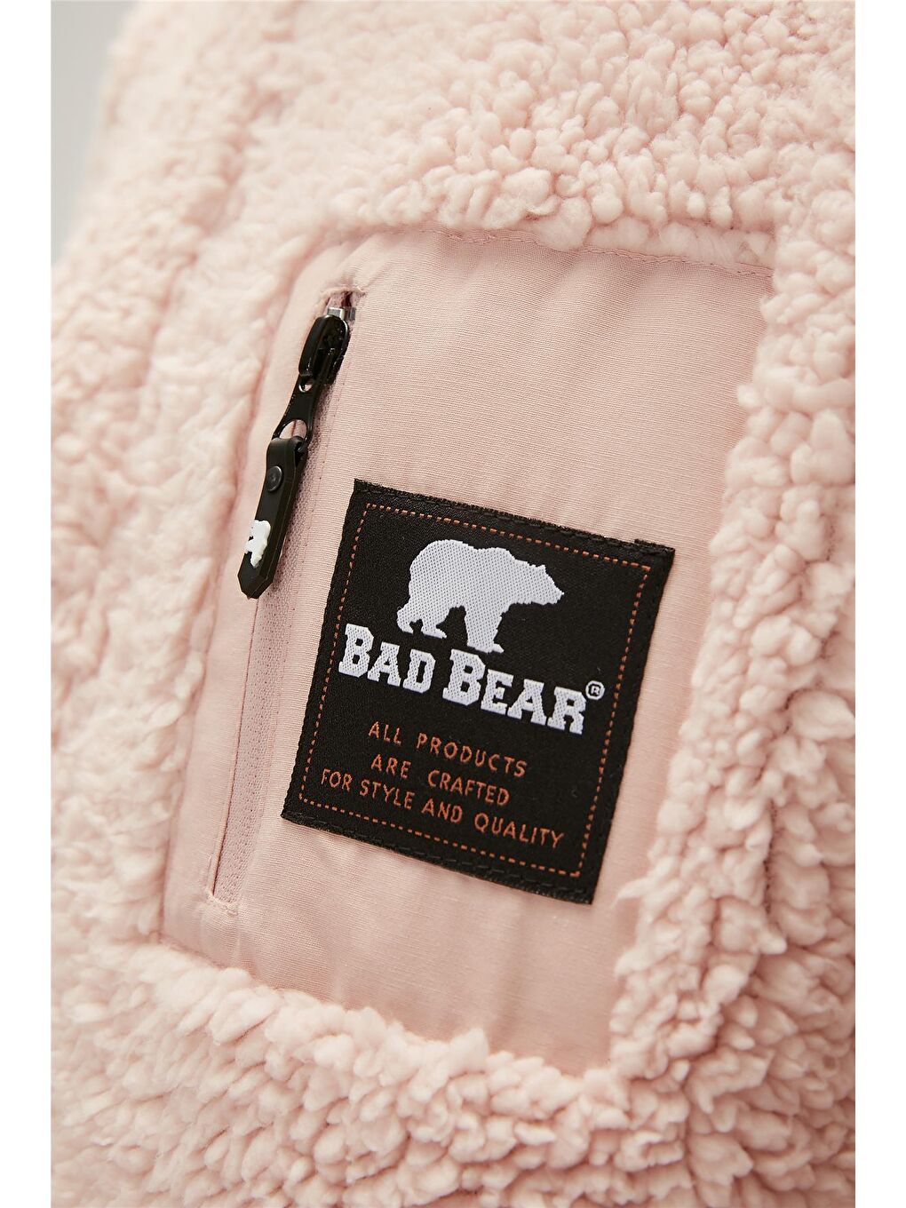 Bad Bear Pudra Pembe Emma Plush Full Zip Blush Pembe  Fermuarlı Pelüş Kadın Sweatshirt - 4