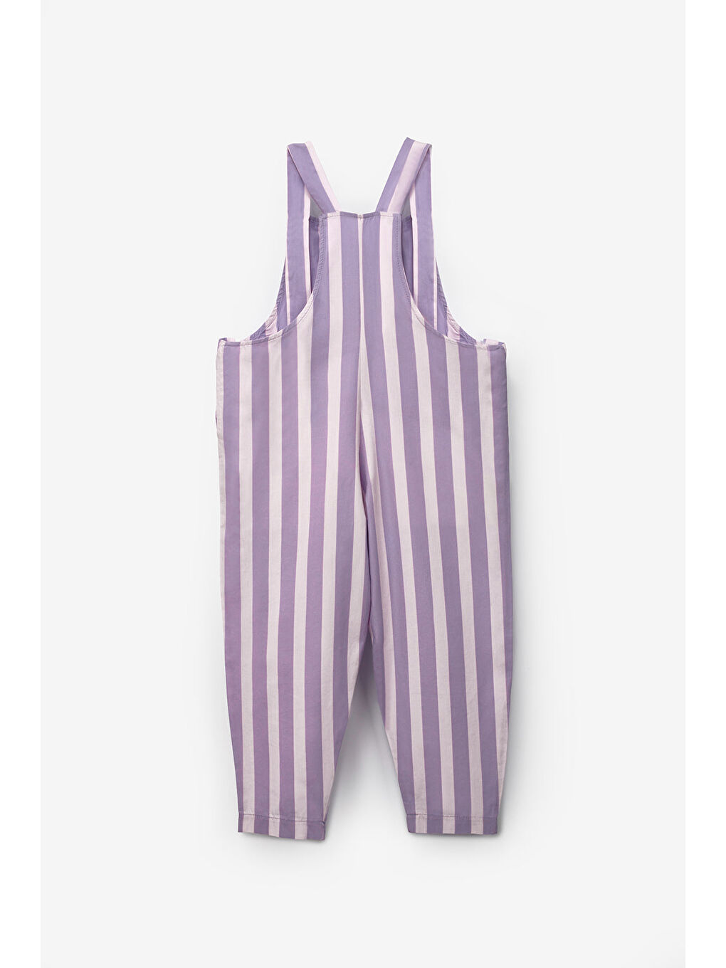 Lila Çizgi Desenli Cep Detaylı Çocuk Salopet-4