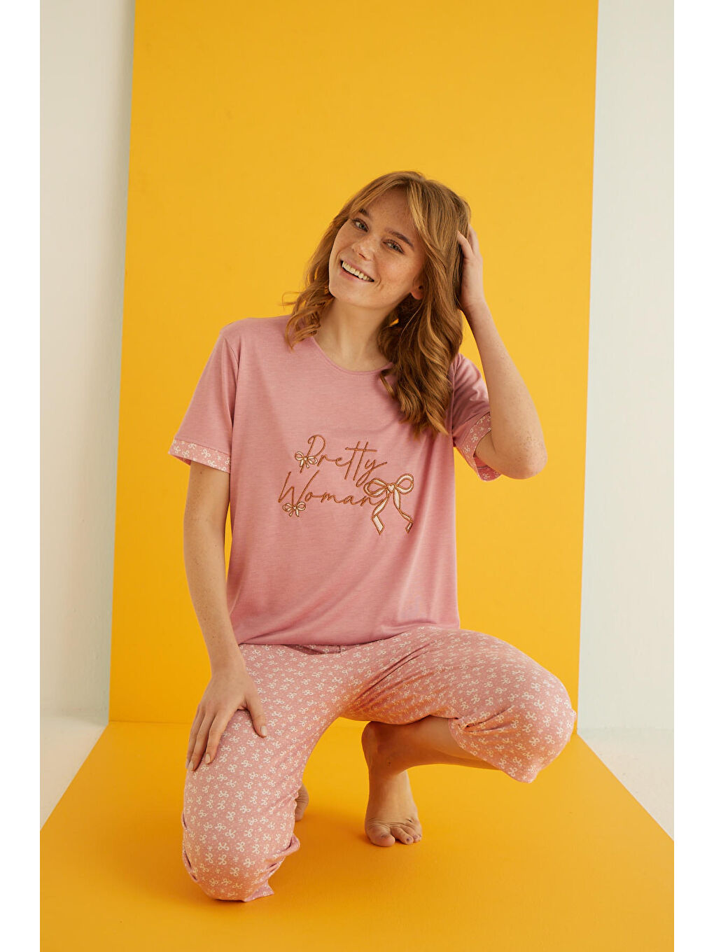 Sarı Viskon Kapri Takım 7043-18-1