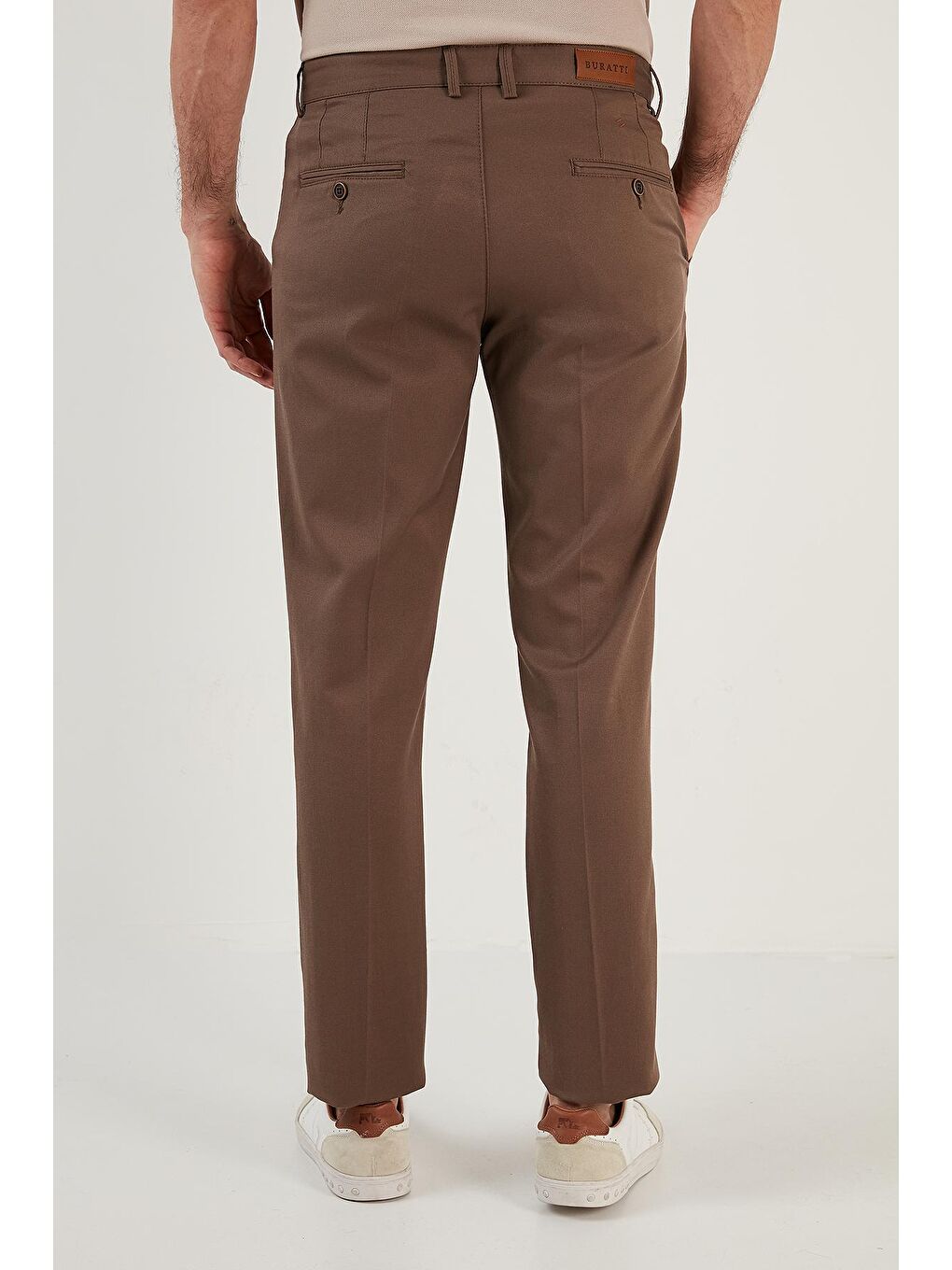 Bej Pamuklu Normal Bel Regular Fit Düz Paça Erkek Pantolon 613HISAR-5