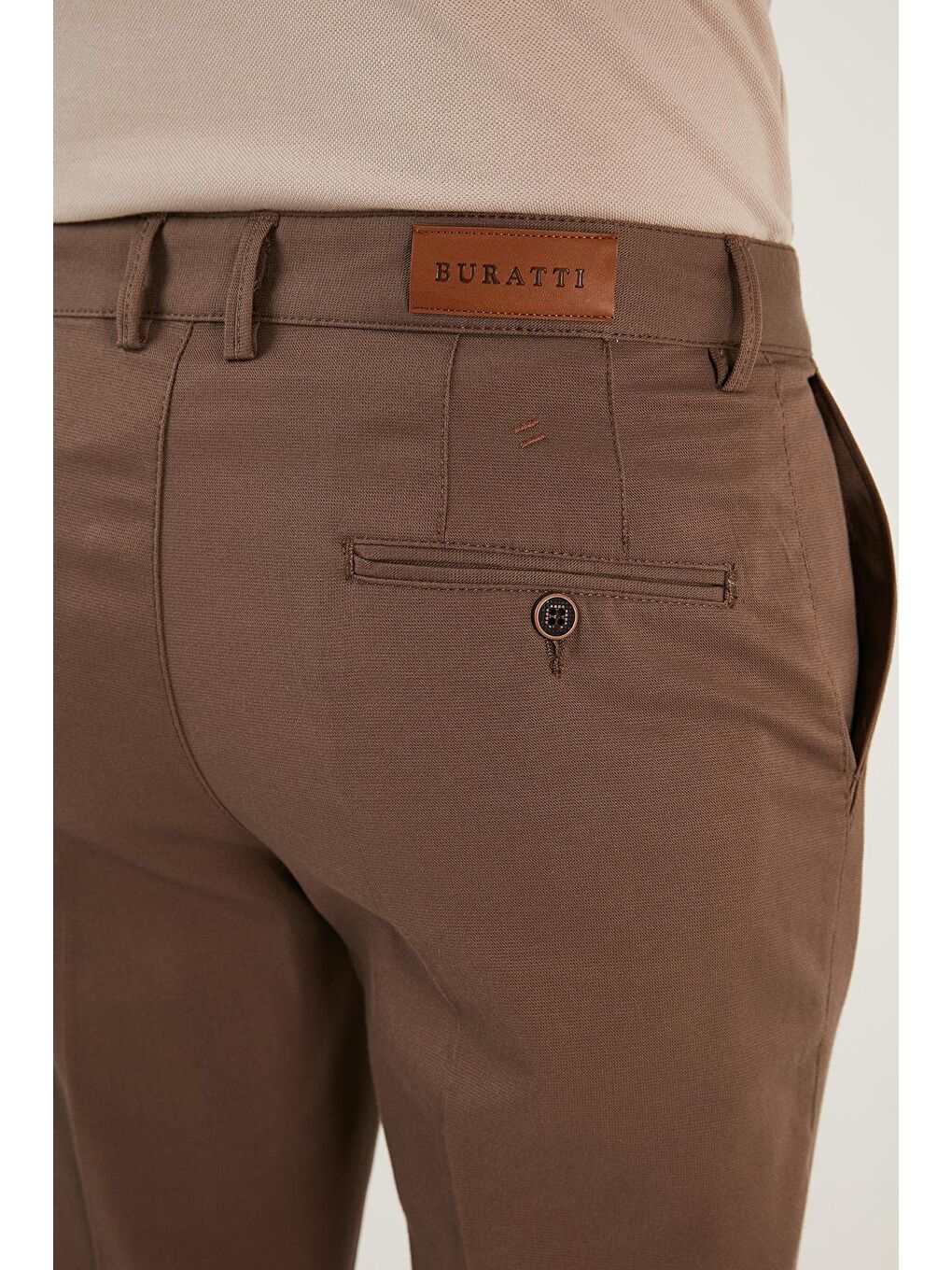 Bej Pamuklu Normal Bel Regular Fit Düz Paça Erkek Pantolon 613HISAR-6