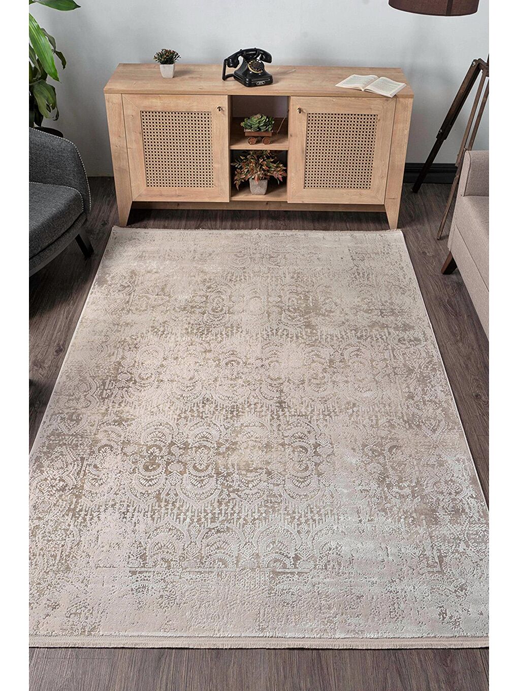 Bej Granada 6003 Akrilik Modern Dokuma Halı-100x300