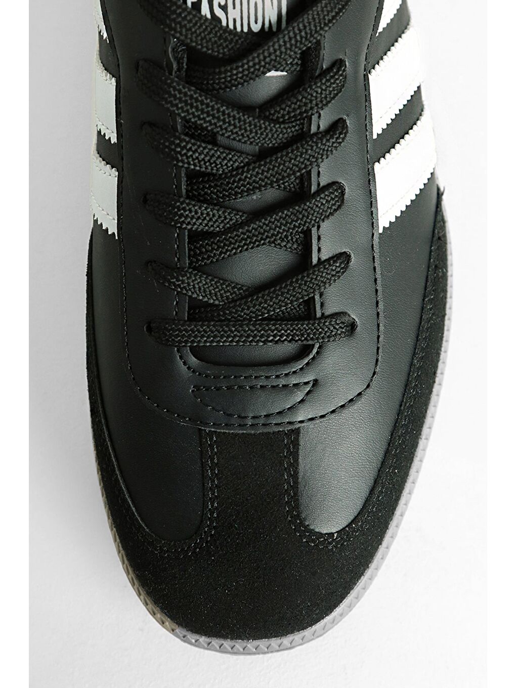 Siyah Termo Taban Yanı Şeritli Bağcıklı Spor Ayakkabı-2