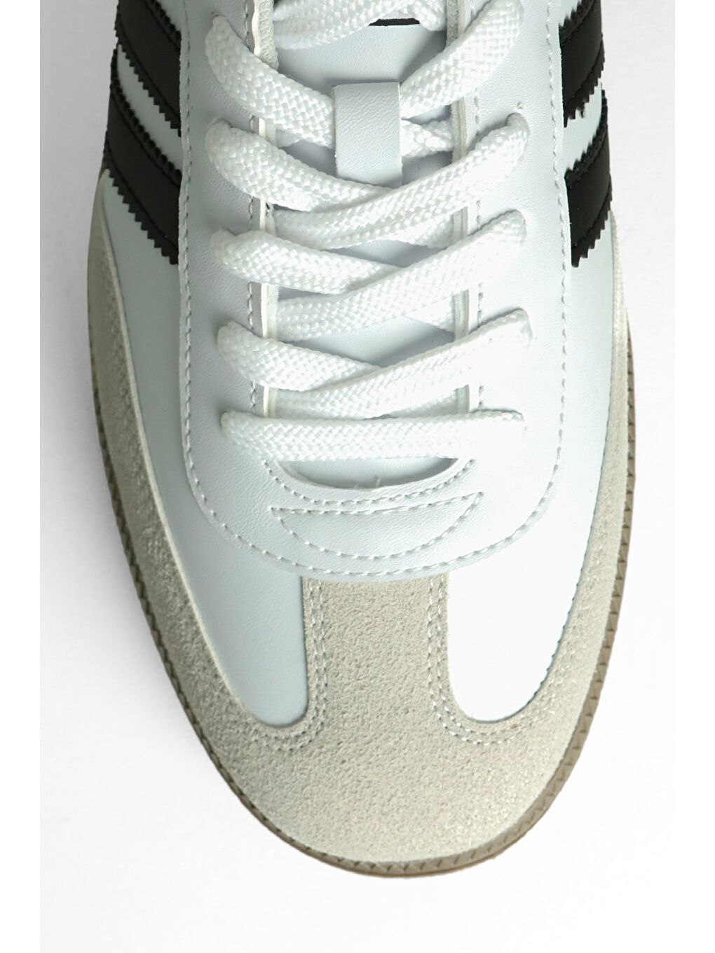 Beyaz Termo Taban Yanı Şeritli Bağcıklı Spor Ayakkabı-2