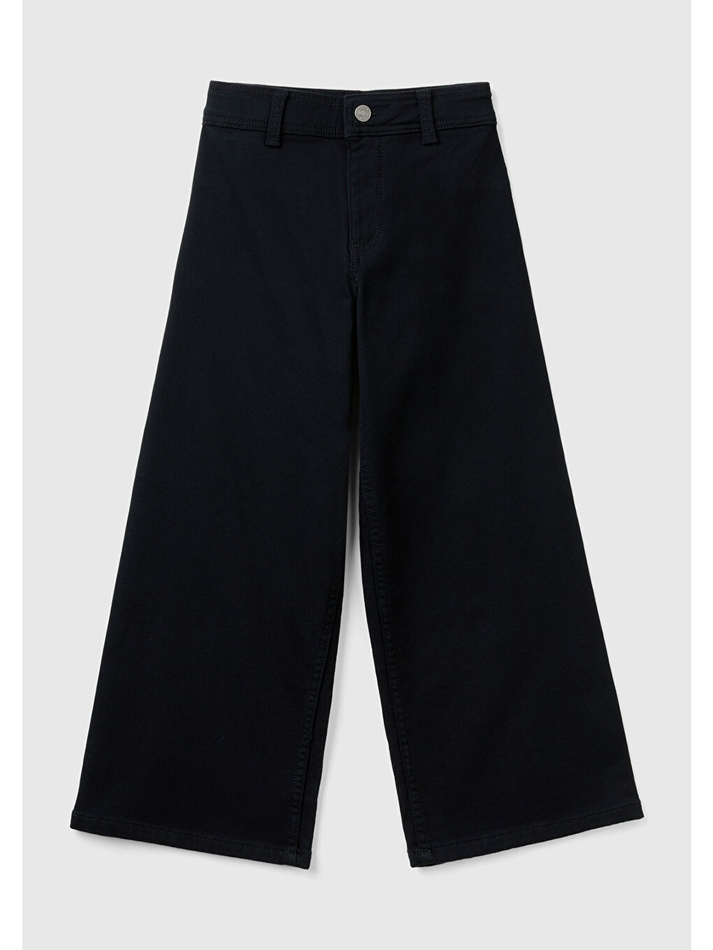 Kız Çocuk Siyah Arkası Logo Detaylı Cepli Geniş Paça Pantolon