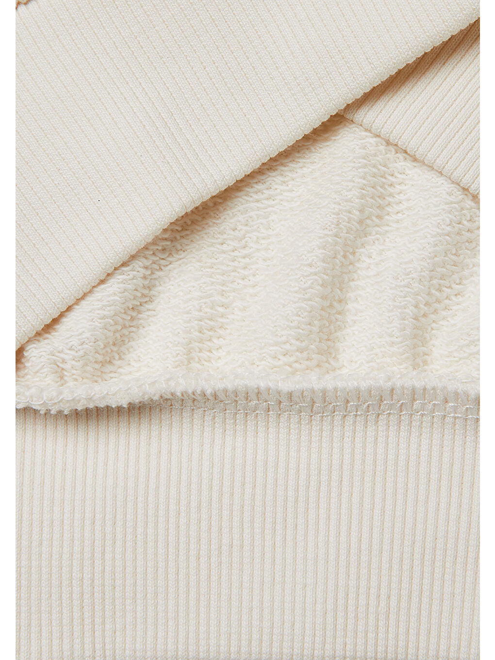 Kız Çocuk Ekru Simli Grafik Baskılı Yuvarlak Yaka Ribanalı Sweatshirt-2