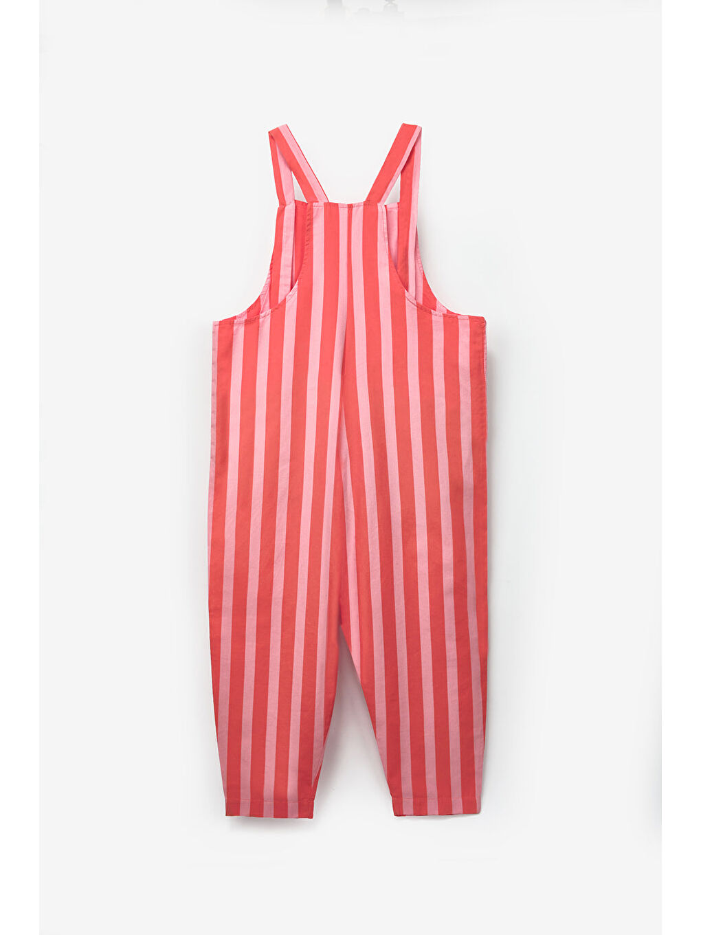 Kırmızı Çizgi Desenli Cep Detaylı Çocuk Salopet-5