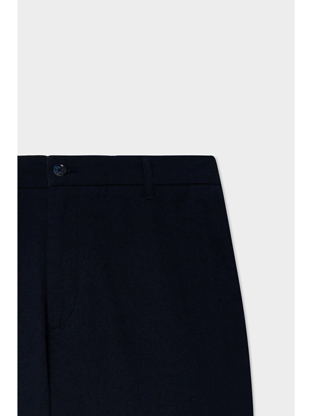 Comfort Fit Lacivert Keten Karışımlı Chino Pantolon-5