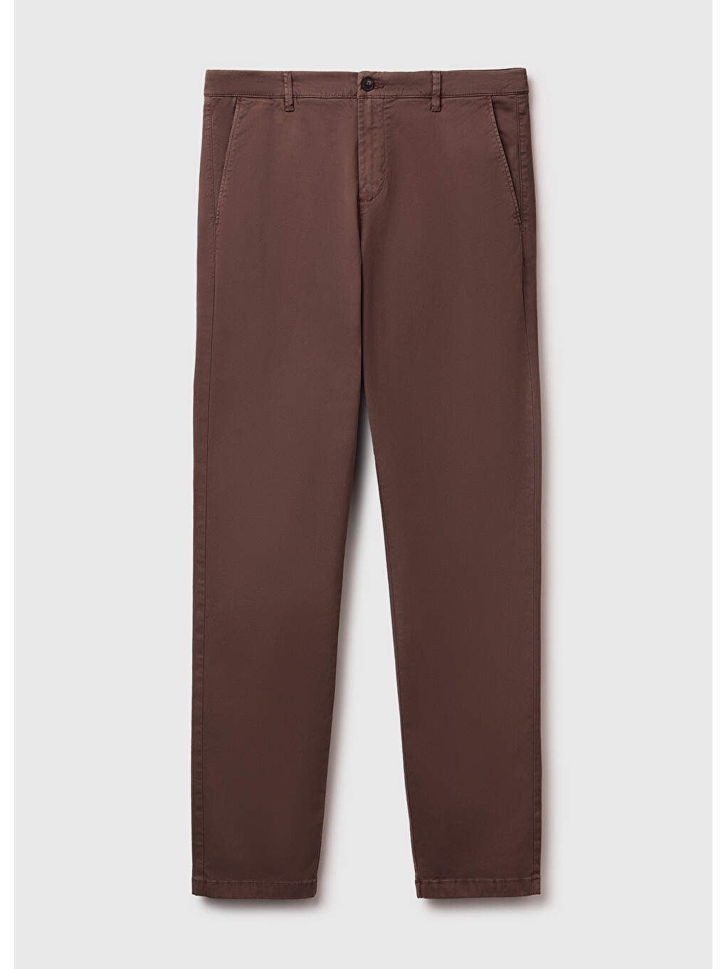 Erkek Koyu Kahverengi Slim Fit Chino Pantolon