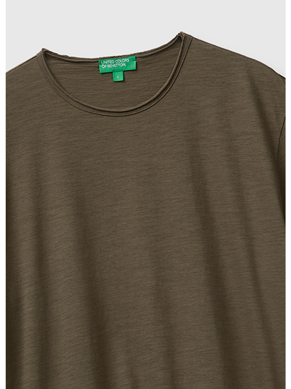 Erkek Koyu Haki %100 Pamuk Regular Fit Bisiklet Yaka T-shirt-2