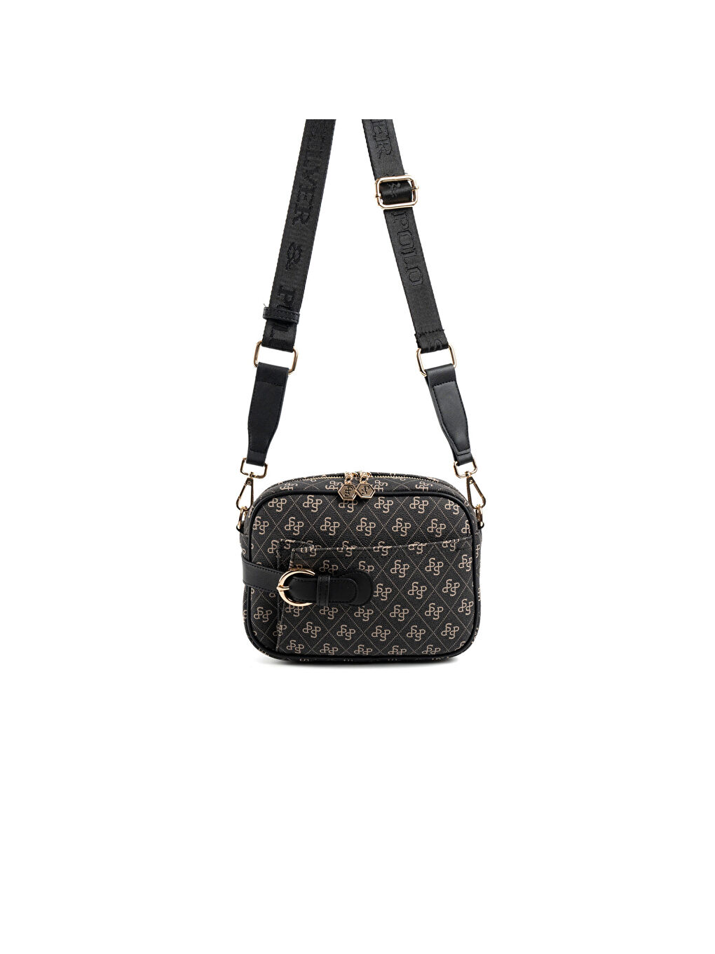 Gri Kadın Çapraz Çanta 1256-48369 SILVER POLO ÇAPRAZ BAYAN ÇANTASI M178 FÜME-MAT SİYAH