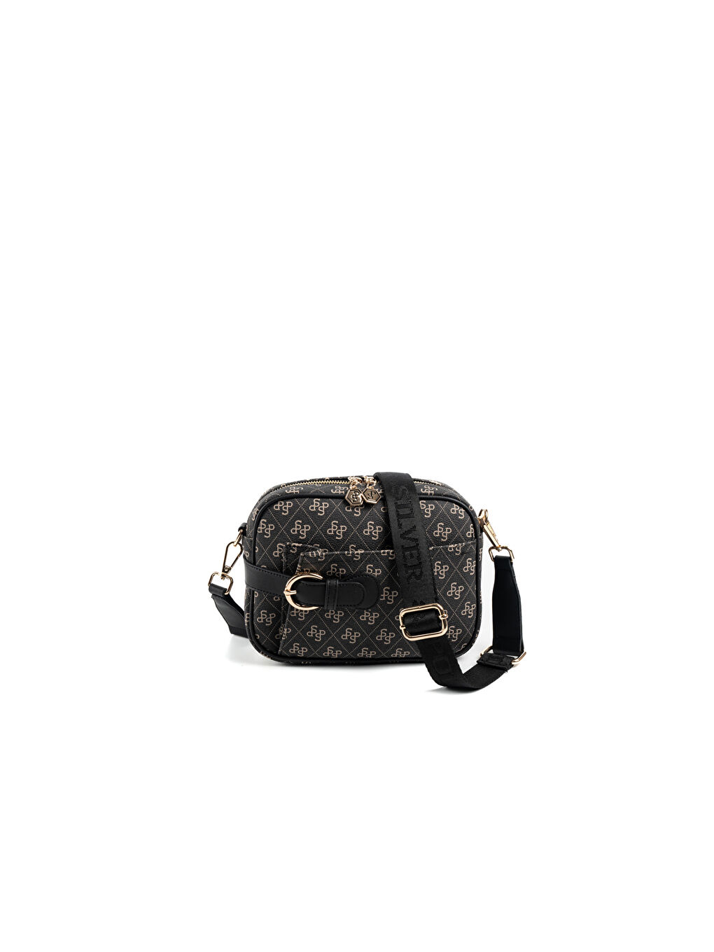 Gri Kadın Çapraz Çanta 1256-48369 SILVER POLO ÇAPRAZ BAYAN ÇANTASI M178 FÜME-MAT SİYAH-4