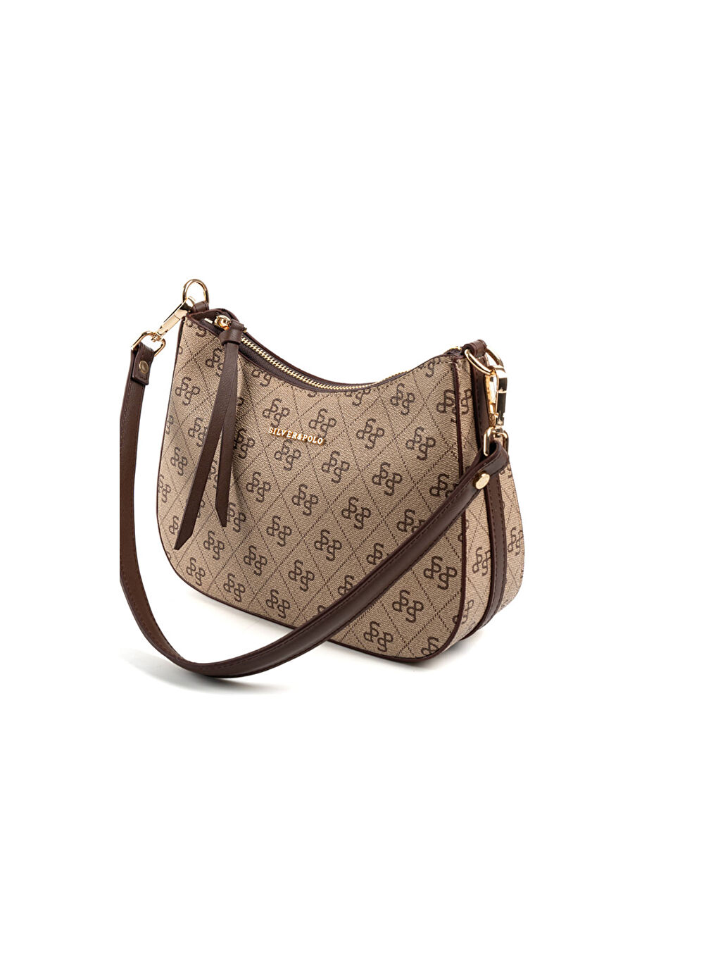 Bej Kadın Omuz Çantası 1259-48391 SILVER POLO BAYAN ÇANTASI M178 KOYU BEJ-MAT KAHVE-4
