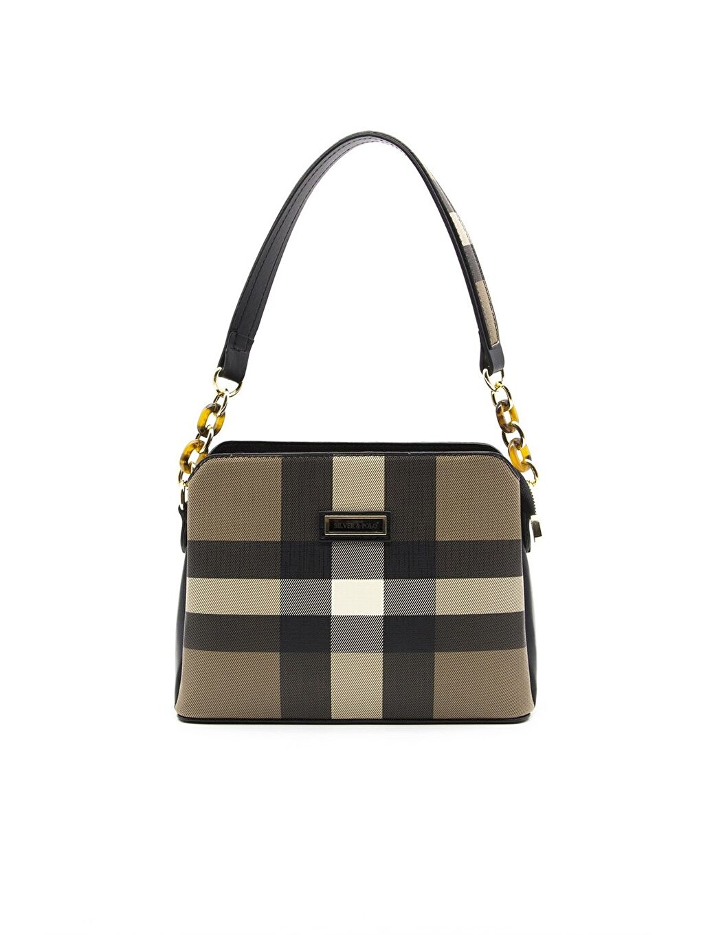 Kahverengi Kadın 937-35935 SILVER POLO OMUZ ÇANTASI MK80 KAHVE-MAT SİYAH