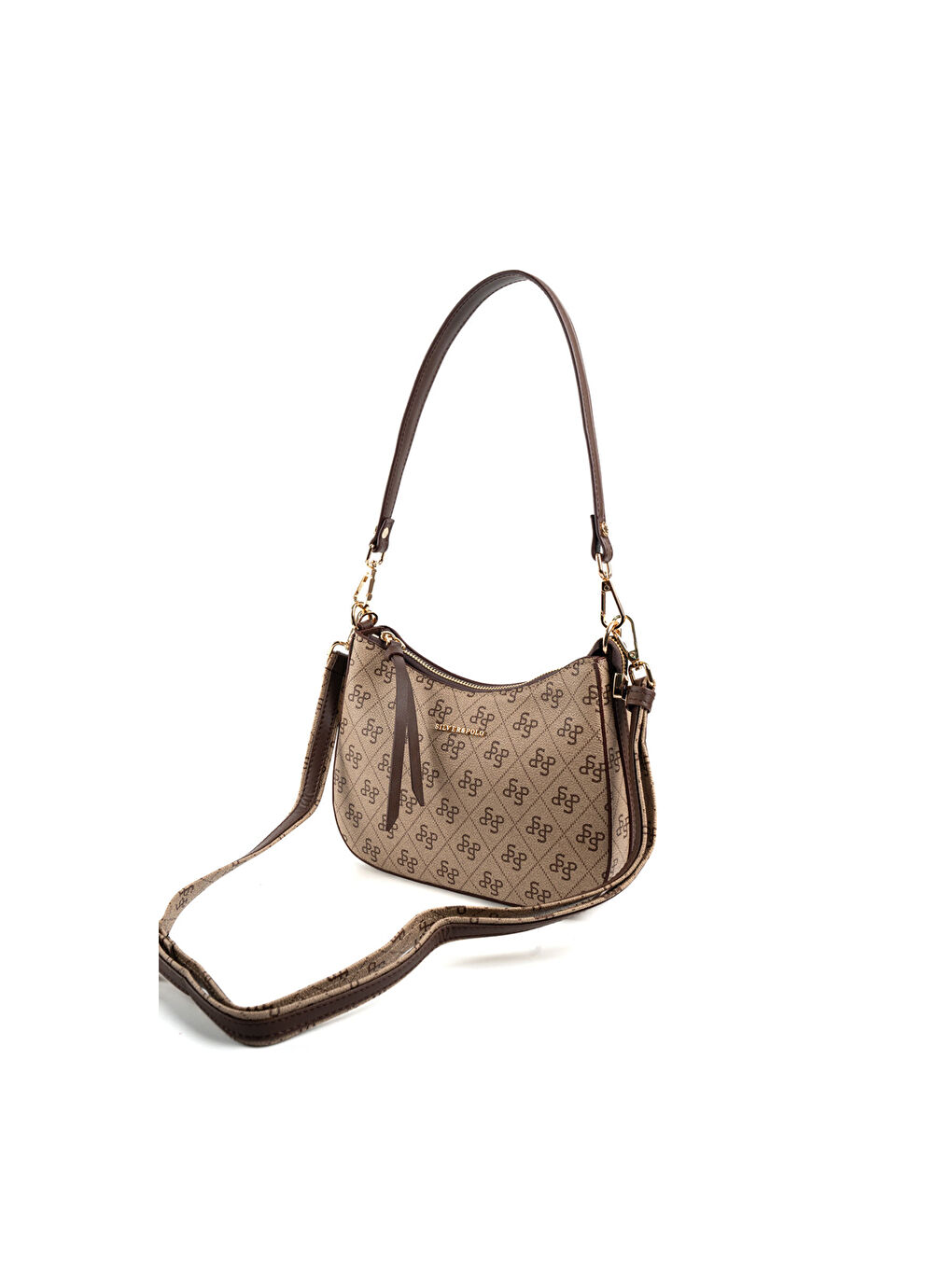 Bej Kadın Omuz Çantası 1259-48391 SILVER POLO BAYAN ÇANTASI M178 KOYU BEJ-MAT KAHVE-5