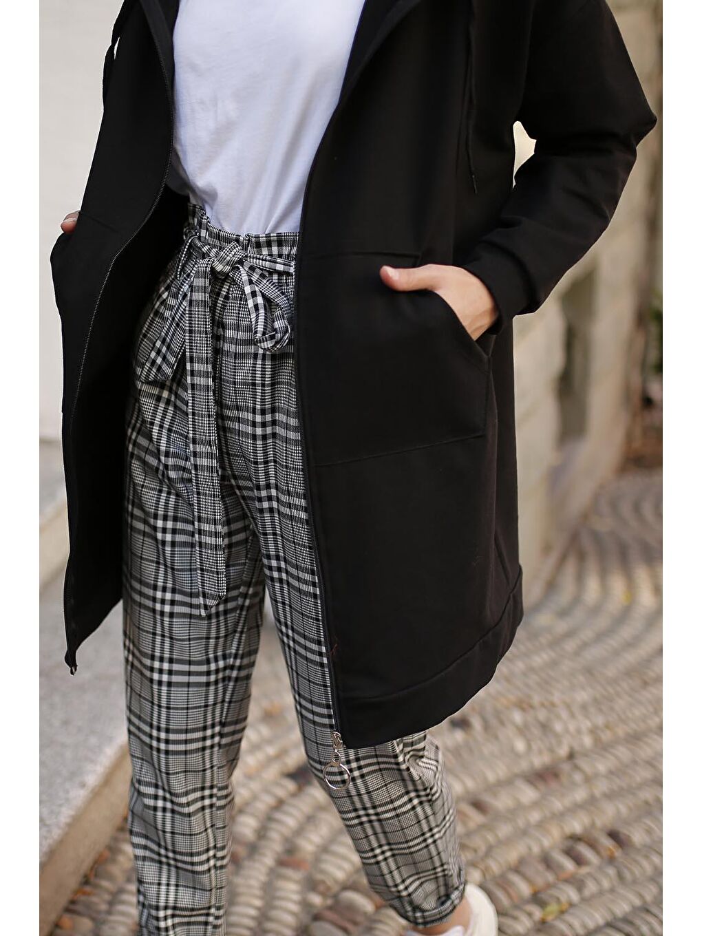 Cepli Fermuarlı Hırka Siyah-2