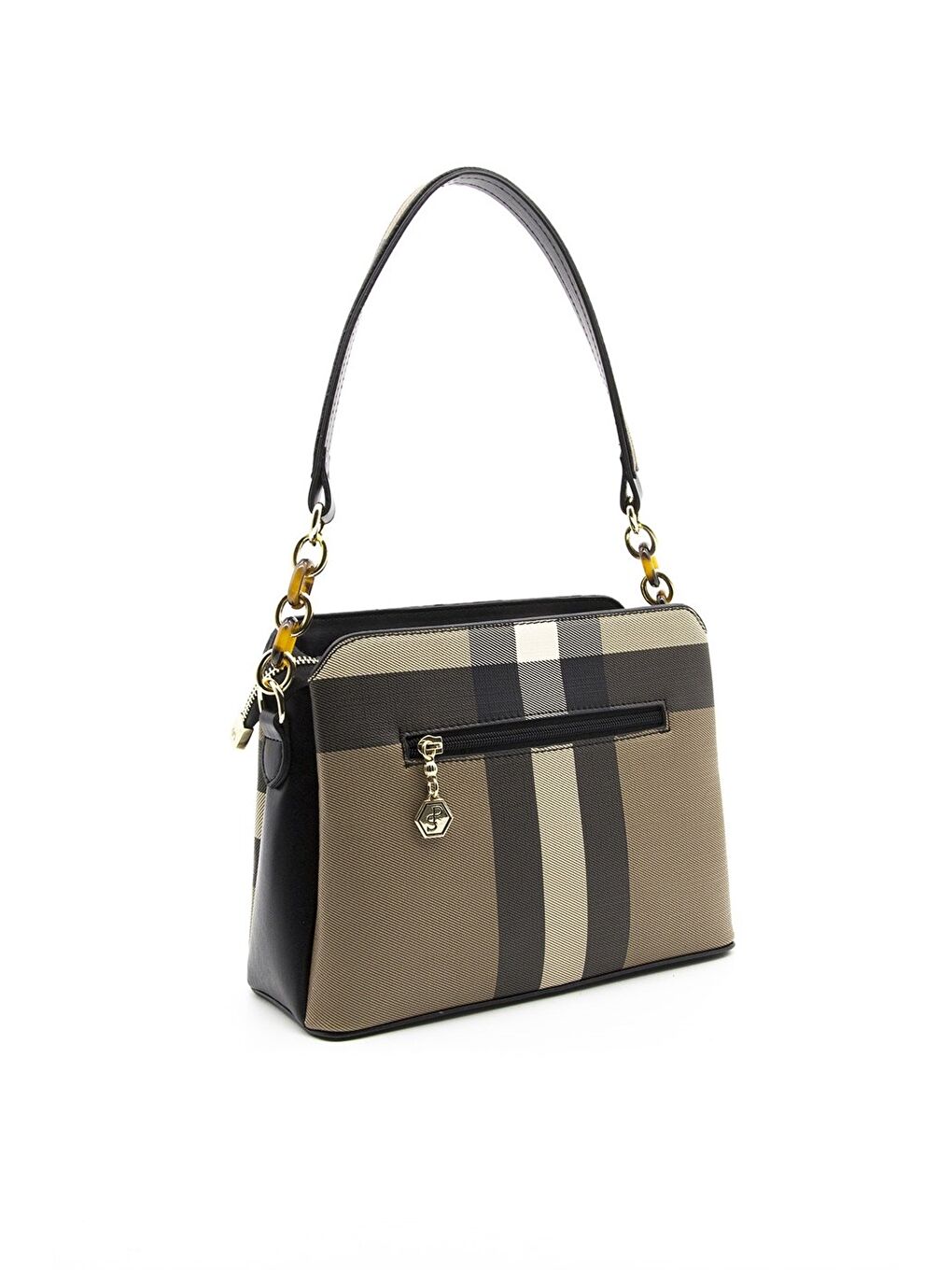 Kahverengi Kadın 937-35935 SILVER POLO OMUZ ÇANTASI MK80 KAHVE-MAT SİYAH-2