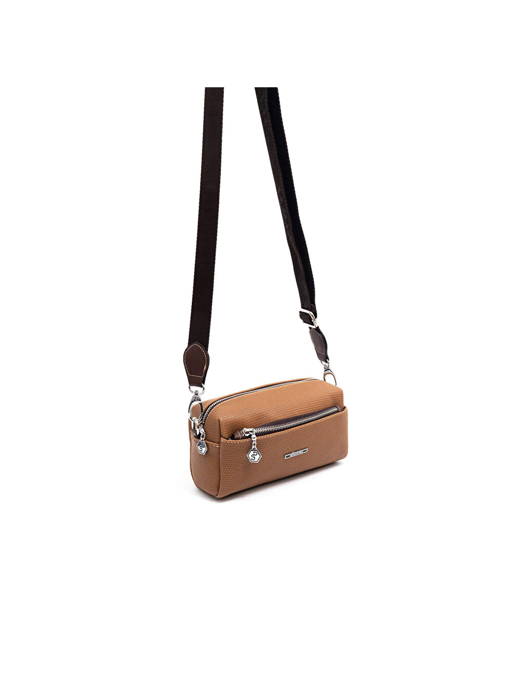 Kahverengi Kadın Çapraz Çanta 1142-46084 SILVER POLO ÇAPRAZ BAYAN ÇANTASI M86 KARAMEL-MAT KAHVE-1