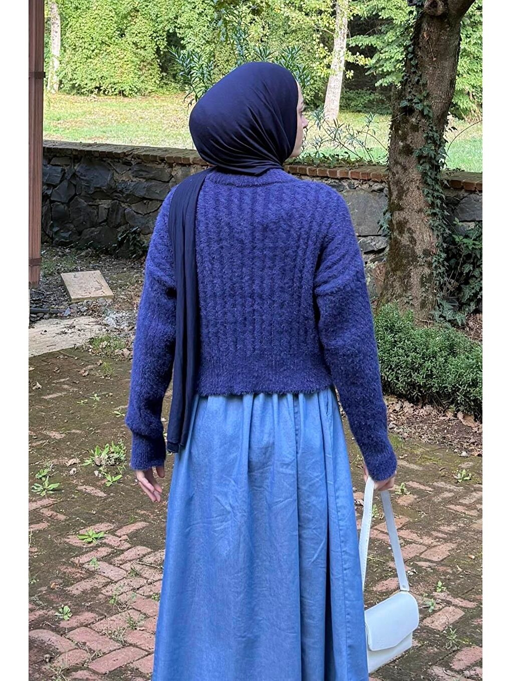 Crop Triko Kazak Lacivert-3